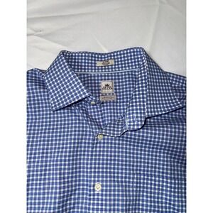 Peter Millar Mens Easycare Nanluxe Button Down Long Sleeve Dress Shirt 18 Long